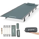 KingCamp Ultralight Compact Folding Camping Cot Bed, 4.4 Pounds (Grey)