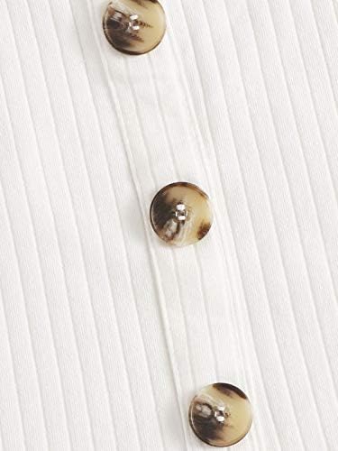 SheIn Women's Sexy Strapless Basic Button Up Stretchy Bandeau Tube Top