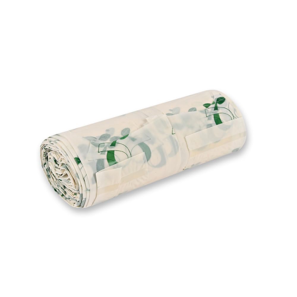300 Stück Franz Mensch Müllbeutel mit Griff 25l hellgrün | PLA (Maisstärke), Rolle, L: 44 cm, B: 50 cm, Biomüllbeutel