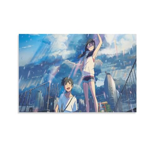 天気の子 ポスター アートパネル 絵画 壁掛け 部屋飾り 玄関装飾用絵画 掛け画 タペストリー 贈り物 部屋飾り人気 アニメプレゼント12x18inch(30x45cm)Unframe-style