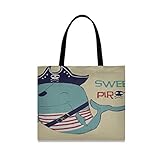❤Design: Einzigartige Drucke auf einem guten Hintergrund sehen stilvoll und modisch aus und heben sich von der Masse ab. Zusätzlich garantiert die begrenzte Anzahl an Shopper Bags aus Canvas Individualität.