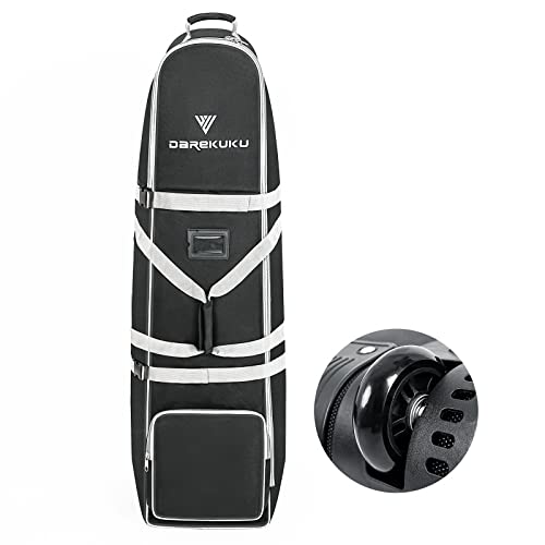 Darekuku Soft-Sided Golf Travel Bag With Fixed Buckles, 1200D Heavy Duty Polyester Oxford Wear-Resistant, Foldable & Portable Golf Travel Case For Airlines With Wheels #TOP11