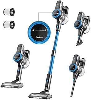 FABULETTA 24 Kpa Cordless Vacuum Cleaner - 6 in 1 Lightweight Stick Vacuum with Powerful Suction 250W Brushless Motor, for Pet Hair Carpet Hard Floor, Max 45 Min Runtime, Led Display, Blue