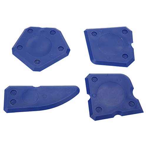 Yctze 4 Herramientas para calafatear: Raspadores Profesionales de Cemento de Vidrio de Silicona, Sellador y Acabado de Lechada, Aplicación de Herramientas de Calafateo Multiforma (BLUE)