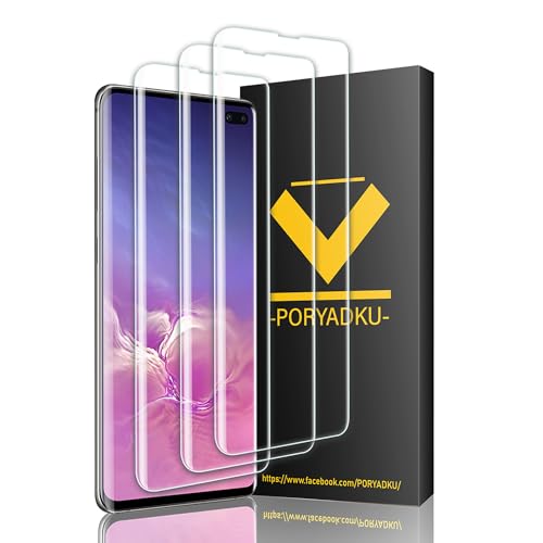 3 Pezzi Vetro Temperato Pellicola per Samsung galaxy S10 Plus / S10+ 5G, Compatibile con ID Impronte Digitali, Resistente Graffi, Senza-Bolle, 9H Durezza, HD Clear Vetro