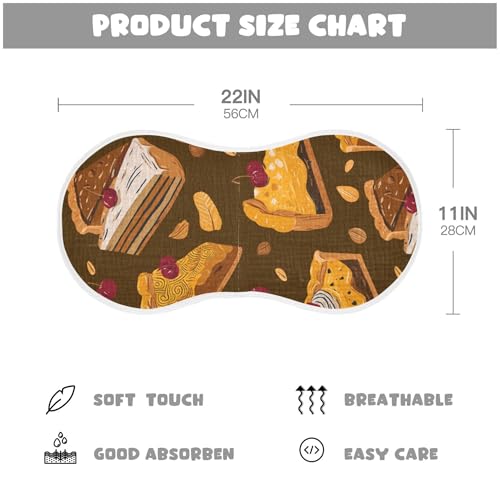 Thanksgiving Pumpkins Pies Burp Cloths Baby Boys Girls Absorbent Soft Cotton Burping Cloths Rags, 2 Pack2