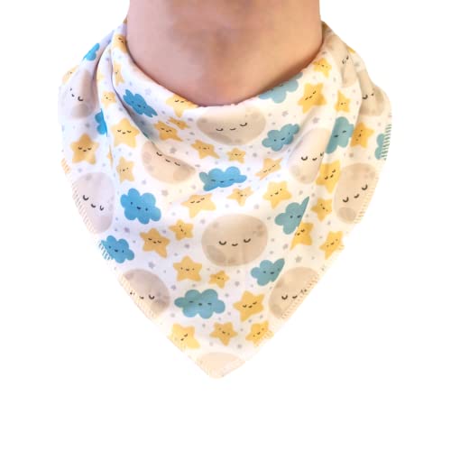 Bandana ABDL adulte blanc imprimé univers bébé bavoir géant réglable
