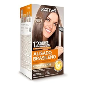 Kativa Brazilian Straightening Kit, 12 Weeks of Home Use Professional Straightening, with Organic Argan Oil, Shea Butter, Keratin & Amino Acids, for Straighter, Softer and Shinier Hair, All Hair Types