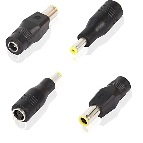 PNGKNYOCN Lot de 4 adaptateurs DC 8 mm mâle vers DC 5,5 mm x 2,1 mm femelle et 2 fiches DC 5,5 mm x 2,1 mm vers DC 8 mm femelle Cover