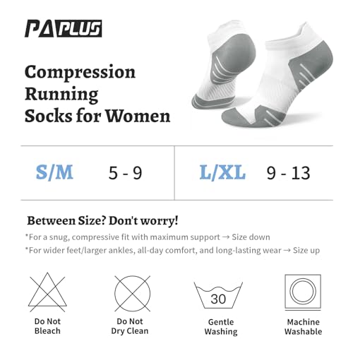 Image of 6 Pairs Compression Socks for Women Ankle Running Socks With Arch Support | Athletic Womens Socks with Heel Tab, Lightweight Cushioned & Breathable for Walking, Running, Workout, Travel, Everyday Wear