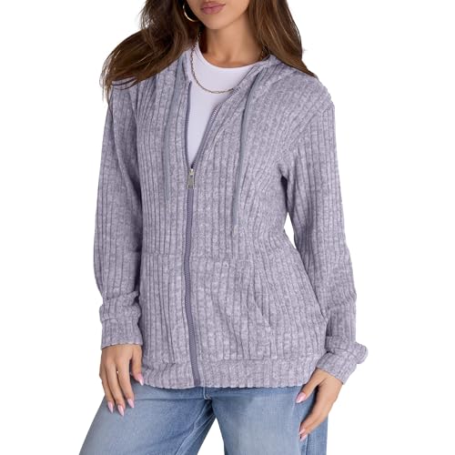Image of Witsmile Zip Up Hoodie Women Oversized Sweatshirt Long Sleeve 2026 Fall Outfit Lightweight Jackets Workout Clothes
