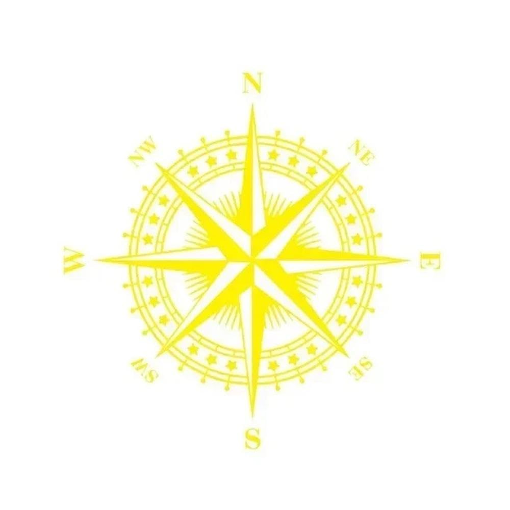 Auto Accessory Mountain Adventurers Car Sticker Compass Graphics Truck Decoration(Yellow)