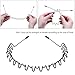 PYCJNFC 6 Pieces Metal Headbands Wavy Hairband Spring Hair Hoop Sports Fashion Hair Bands Unisex Black Elastic Non Slip Simple Headwear Accessories