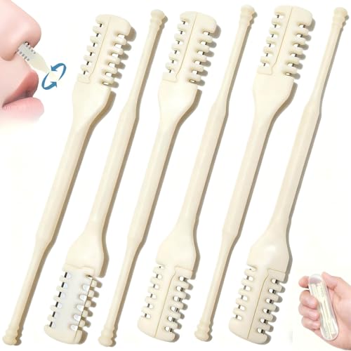 Bneajix 6PCS 2-in-1 Nose Hair Trimmer, Double-Sided Nose Hair Cutter Trimmer Upgrade, Portable 360...