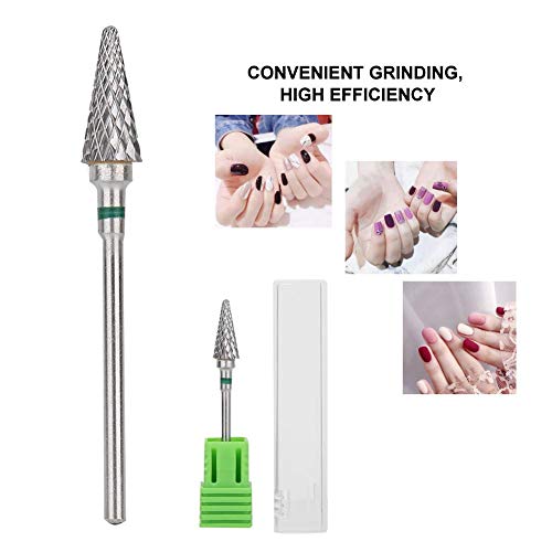 Nail Drill Bit, Tungsten Steel Nail Art Manicure Drill Bits Electric Pedicure Manicure Grinding Head Accessories(Green) #TOP3