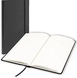 Kit Com 2 Cadernos A5 De Capa Dura Tipo Moleskine Com Elástico E 80 Folhas Pautadas Ou Lisas (SEM Pauta)