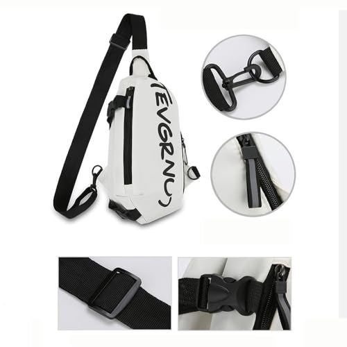 Mochila tipo bandolera para hombre y mujer blanca miniatura 6