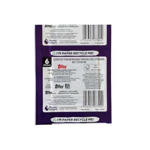 Image of Topps Premier League Stickers 2026 (Single Packet (Combo of 6))