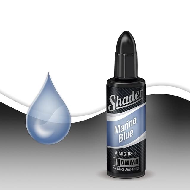 Mig Jimenez Ammo Acrylic Shader 10ml - Marine Blue Shader - Model Building Paints and Tools # AMIG0861