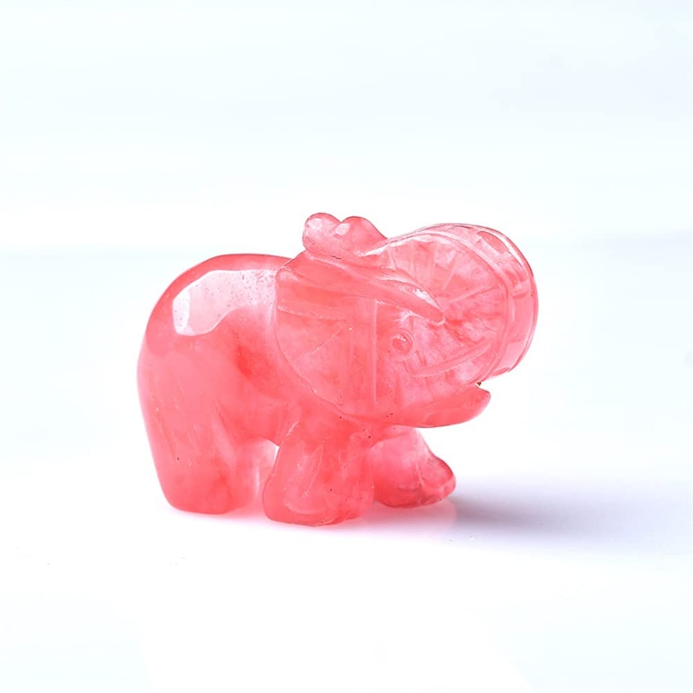 Cristal de quartz rose naturel éléphant décoration maison et feng shui