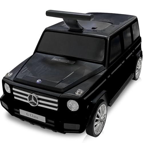 足けり キックカー 乗用玩具 車 おもちゃ箱 旅行鞄 キャリーケース BENZ Gクラス 乗用ミニ ライセンス 手押し玩具 押し車 子供が乗れる 乗用玩具 (ブラック)