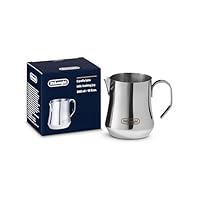 De'Longhi Milchkännchen DLSC060, Milchkännchen für manuelles Aufschäumen, ergonomischer Griff, Kapazität 350 ml, Edelstahl