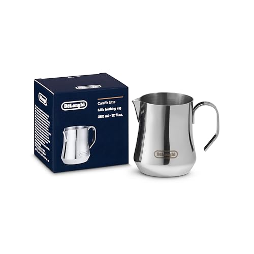 Produktfoto von De'Longhi DLSC060 ECO 311.W/BK/R/B Milchkännchen für manuelles Aufschäumen, ergonomischer Griff, 18/8 Edelstahl, 350…