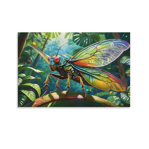 Images ou impressions murales de cigale colorée sur toile 50x75cm