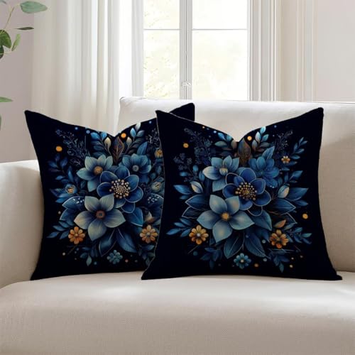 Housse de coussin 26x26inch rétro floral imperméable Lejnlnng - 2