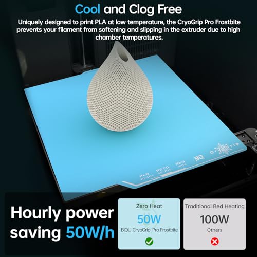 Image of BIQU Cryogrip Pro Frostbite Cold Build Plate Compatible with ELEGOO CC /CC 2 3D Printers 260x283MM Centauri Carbon Build Plate Double-Sided Upgrade Room Temperature Print Removable Surface Platform