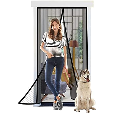 Titan Mall Magnetic Screen Door, Self Sealing Screen Door, Heavy Duty Door Screen Magnetic Closure Keep Bugs Out, Retractable Screen Door Mesh - Pet and Kid Friendly, Hands Free Door Screen 39" x 82" Cover