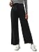 Verdusa Women's Maternity Drawstring High Waist Wide Leg Pregnancy Long Pants Black L