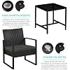 Salon Jardin 3 Pièces Yaheetech - Table Basse + 2 Fauteuils Poly Rotin - Noir/Kaki