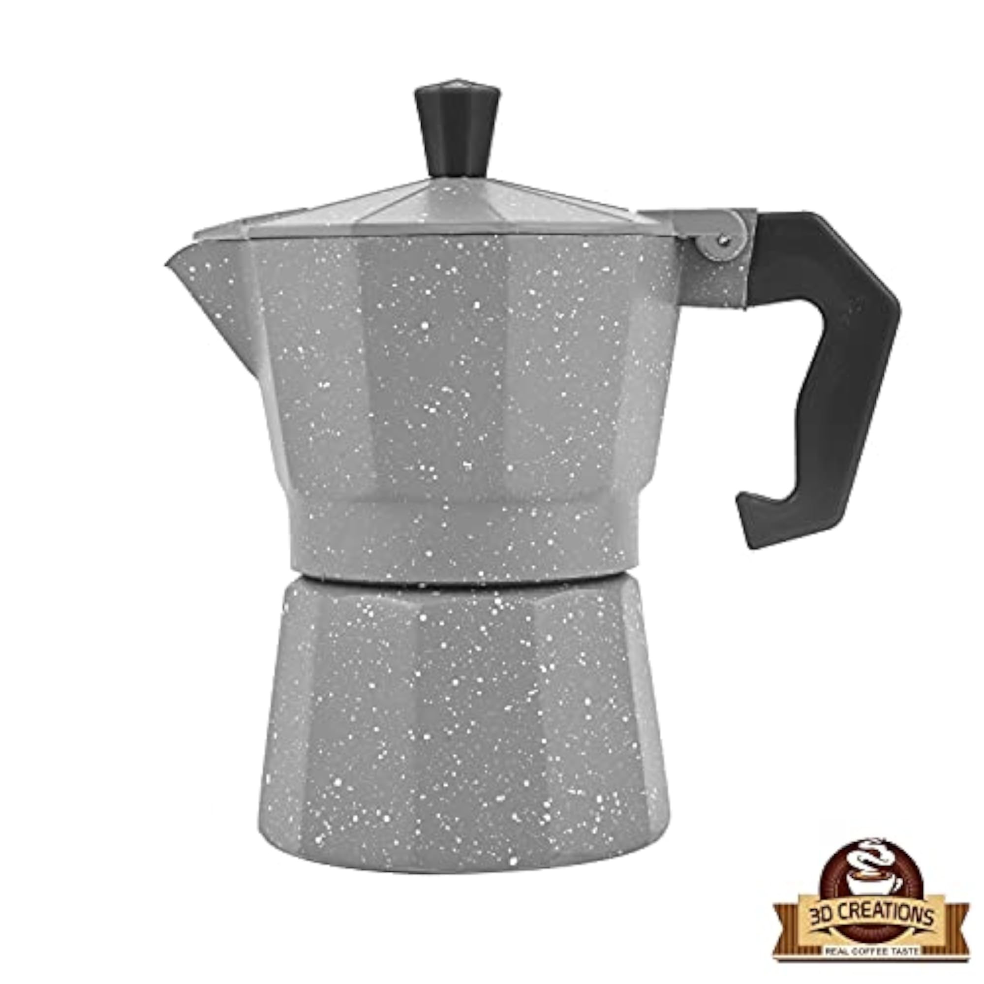 Aluminium Espresso Stove Percolator Polished Cups (Grey, 6 Cups)