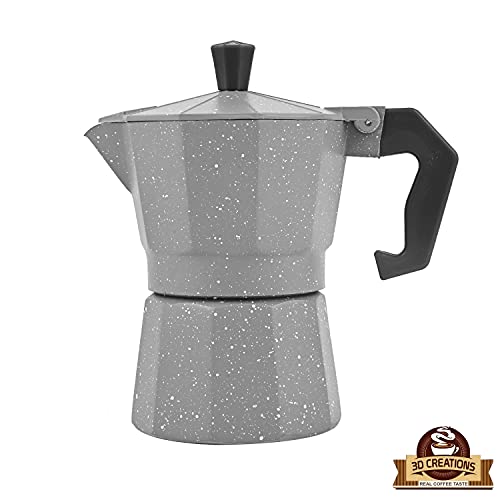 Image of 3D CREATIONS Aluminium Espresso Stove Percolator Polished Cups (Grey, 9 Cups)