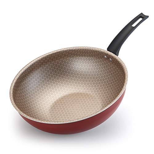 Wok N. 28 Luxury Red Sem Tampa Com Cabo Aluminio Oliveira Wok N. 28 Luxury Red Sem Tampa Com Cabo Re