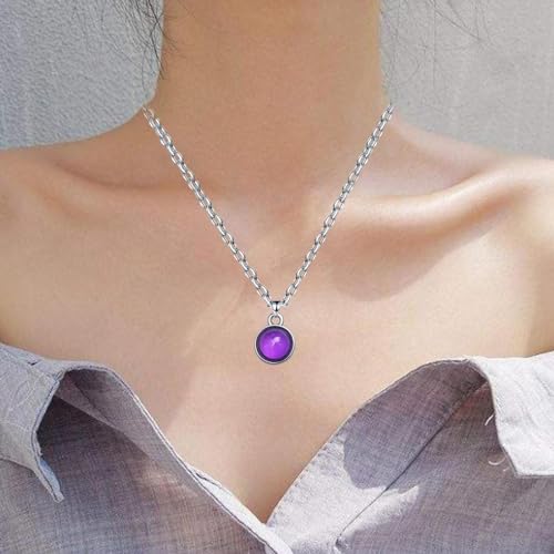 Conjunto de joyas que cambian de color con collar y pendientes de diseño emotivo 7