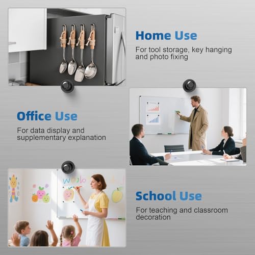 24 Stück Magnet für Magnettafel– Magnete Stark mit Aufbewahrungsbox Kegelmagnete Neodym Magnet Extra Stark, Mini Magnete mit Griff für Magnettafel/Whiteboard/Kühlschrank/Büro, schwarz