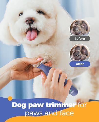oneisall Dog Clippers & Dog Paw Trimmer 4-in-1 Cordless Grooming Kit: 2-Speed Low Noise Clippers with Rechargeable Quiet Nail Grinder for Dogs & Cats (Blue) 1