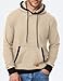 JMIERR Mens Hoodies Pullover Sweater 2025 Fashion Fleece Long Sleeve Drawstring Hooded Pullover Cotton Casual Sweatshirts with Kanga Pocket, XL, Apricot