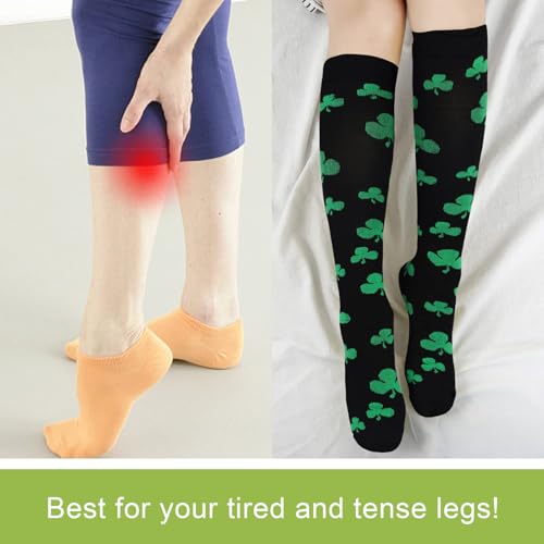 Image of Junely Compression Socks for Women Knee High Festival for Running Athletic Nurses Pregnant Women Work Support Travel Flight