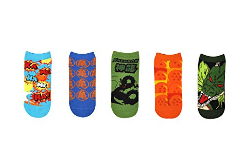 Everything Legwear Dragon Ball Z Super Socks Gifts (5 Pair) - (1 Size) DBZS Shenron Low Cut Socks Women & Men's