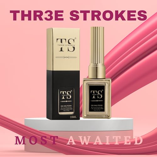 Image of THR3E STROKES Professional UV Gel Nail Polish, HEMA-FREE Lasts Upto 21 Days, Super Glossy Finish, Non-Chipping, Non-Smudging, Quick Drying Nail Polish,15 ml (49, 15ML)