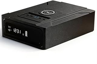 ORARAER Cassaforte biometrica con impronte digitali veloci, chiave di backup e sblocco di emergenza USB-C, sveglia e display dell'umidità