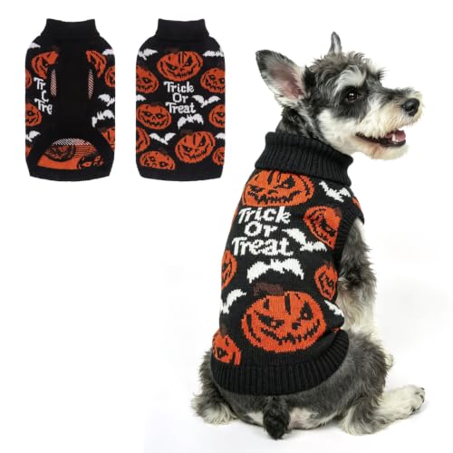 Image of BEAUTYZOO Halloween Dog Sweater, Soft Knit Winter Clothes with Harness Hole
