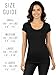Emmalise Women T-Shits Scoop Neck Short Sleeves Tops Value Six Pack, Black Shirts Only, Small