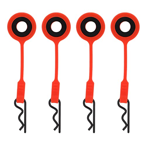 ZLXHDL Rc Body Clips Pins,4pcs 3.1in Rc Car Shell Body Fixed Clips Universal Ring Rc Body Clips Pins,Rc Car Pins for 1/10 Model Car(Red)