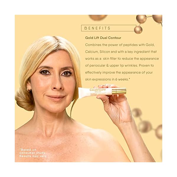 Cicatricure Gold Lift Dual Contour Eye and Lip Wrinkle Cream, Anti Aging Skin Care to Reduce Dark Circles, Puffiness & Expression Lines, 0.5 Ounce