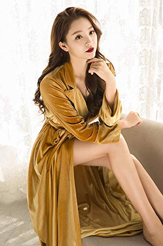 Kelaixiang Women's Long Bathrobe Fuzzy Velvet Warm Robes For Winter Plush Shawl #TOP4