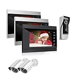 7 インチスマート IP ビデオドアホンインターホンシステムナイトビジョンモニタードアベルカメラ 1200tvl カメラ(3M1D 2CA)